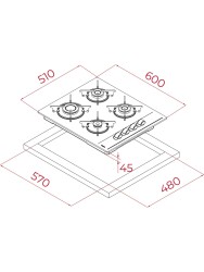 Teka GBE 64002 KBC BK E4 Siyah Gaz Ocak CHEF 5 - 3