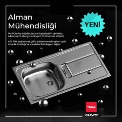 Teka Gravity 45 E-XN 1B 1D Tek Hazneli Paslanmaz Eviye - 6