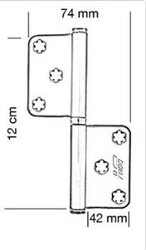 Tuba-Alm Panel Kapı Menteşesi 12cm Siyah - 2