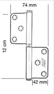 Tuba-Alm Panel Kapı Menteşesi 12cm Siyah - 2