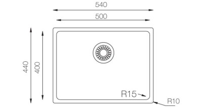 Ukınox MU 500 U4P.GT Polisajlı Tezgah Altı 40x50cm Evye Cubım modeli - 3