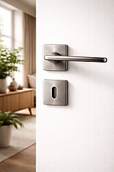 Zmk Kare Rozetli Prizma Kapı Kolu 06 İnox Erlux Wc(Artemis) - ÖZEN