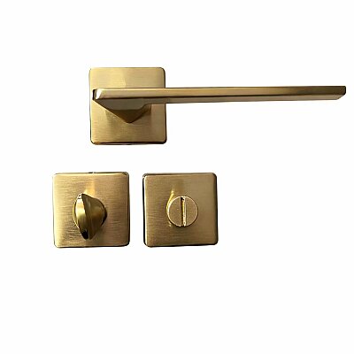 Zmk Kare Rozetli Prizma Kapı Kolu Skoç Titanyum Erlux Wc(Artemis) - 1