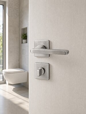 Zmk Kare Rozetli Zen D Kapı Kolu İnox WC - 1