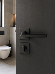 Zmk Kare Rozetli Zen D Kapı Kolu Siyah Erlux Wc - ÖZEN